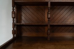 Charles Locke Eastlake Arts & Crafts Oak Dresser with Shelves & Carved Florets - Thumbnail 9