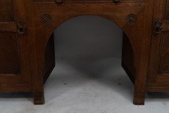 Charles Locke Eastlake Arts & Crafts Oak Dresser with Shelves & Carved Florets - Thumbnail 13