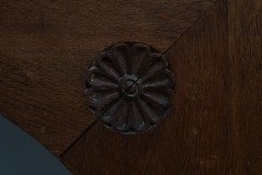 Charles Locke Eastlake Arts & Crafts Oak Dresser with Shelves & Carved Florets - Thumbnail 14