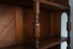 Charles Locke Eastlake Arts & Crafts Oak Dresser with Shelves & Carved Florets - Thumbnail 7