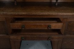 Charles Locke Eastlake Arts & Crafts Oak Dresser with Shelves & Carved Florets - Thumbnail 20