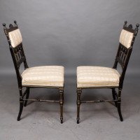 R. Whytock & Co., A Pair of Aesthetic Movement Ebonized & Parcel Gilt Side Chairs - Thumbnail 3