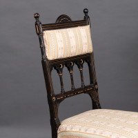 R. Whytock & Co., A Pair of Aesthetic Movement Ebonized & Parcel Gilt Side Chairs - Thumbnail 5