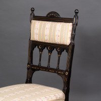 R. Whytock & Co., a Pair of Aesthetic Movement Ebonised & Parcel Gilt Side Chairs - Thumbnail 8