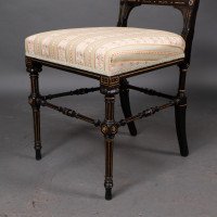 R. Whytock & Co., A Pair of Aesthetic Movement Ebonized & Parcel Gilt Side Chairs - Thumbnail 14