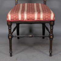 R. Whytock & Co., Rare Set of Four Aesthetic Movement Walnut Ebonised & Parcel Gilt Side Chairs - Thumbnail 8