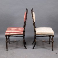 R. Whytock & Co., Rare Set of Four Aesthetic Movement Walnut Ebonised & Parcel Gilt Side Chairs - Thumbnail 13