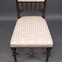 R. Whytock & Co., Rare Set of Four Aesthetic Movement Walnut Ebonised & Parcel Gilt Side Chairs - Thumbnail 16