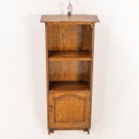 Arts & Crafts Oak & Chequer Inlaid Wall Cabinet - Thumbnail 2