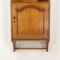 Arts & Crafts Oak & Chequer Inlaid Wall Cabinet - Thumbnail 13