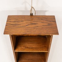 Arts & Crafts Oak & Chequer Inlaid Wall Cabinet - Thumbnail 7