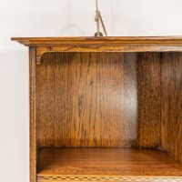 Arts & Crafts Oak & Chequer Inlaid Wall Cabinet - Thumbnail 9