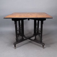 Aesthetic Movement Scissor Action Drop Leaf Side Table Made From Hungarian Ash - Thumbnail 2