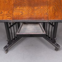 Aesthetic Movement Scissor Action Drop Leaf Side Table Made From Hungarian Ash - Thumbnail 4