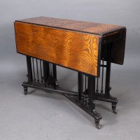 Aesthetic Movement Scissor Action Drop Leaf Side Table Made From Hungarian Ash - Thumbnail 10