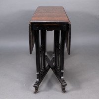 Aesthetic Movement Scissor Action Drop Leaf Side Table Made From Hungarian Ash - Thumbnail 11