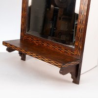 Shapland & Petter attri. M. H. Baillie Scott, Style of. Arts & Crafts Oak mirror with chequer Inlays - Thumbnail 6