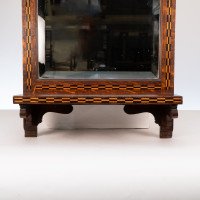 Shapland & Petter attri. M. H. Baillie Scott, Style of. Arts & Crafts Oak mirror with chequer Inlays - Thumbnail 7