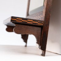 Shapland & Petter attri. M. H. Baillie Scott, Style of. Arts & Crafts Oak mirror with chequer Inlays - Thumbnail 10