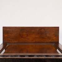 Shapland & Petter attri. M. H. Baillie Scott, Style of. Arts & Crafts Oak mirror with chequer Inlays - Thumbnail 11