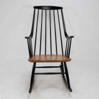 Lena Larsson, Made by Nesto, a Mid Century Ebonised Rocker with Sculptural Arms - Thumbnail 2