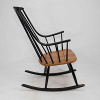 Lena Larsson, Made by Nesto, a Mid Century Ebonised Rocker with Sculptural Arms - Thumbnail 5