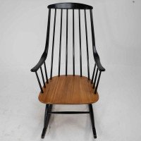Lena Larsson, Made by Nesto, a Mid Century Ebonised Rocker with Sculptural Arms - Thumbnail 6