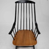 Lena Larsson, Made by Nesto, a Mid Century Ebonised Rocker with Sculptural Arms - Thumbnail 7