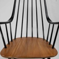 Lena Larsson, Made by Nesto, a Mid Century Ebonised Rocker with Sculptural Arms - Thumbnail 9