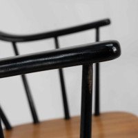 Lena Larsson, Made by Nesto, a Mid Century Ebonised Rocker with Sculptural Arms - Thumbnail 12