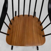 Lena Larsson, Made by Nesto, a Mid Century Ebonised Rocker with Sculptural Arms - Thumbnail 11