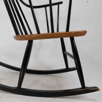 Lena Larsson, Made by Nesto, a Mid Century Ebonised Rocker with Sculptural Arms - Thumbnail 16