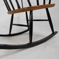 Lena Larsson, Made by Nesto, a Mid Century Ebonised Rocker with Sculptural Arms - Thumbnail 17