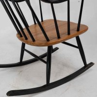Lena Larsson, Made by Nesto, a Mid Century Ebonised Rocker with Sculptural Arms - Thumbnail 18