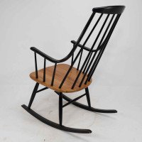 Lena Larsson, Made by Nesto, a Mid Century Ebonised Rocker with Sculptural Arms - Thumbnail 19