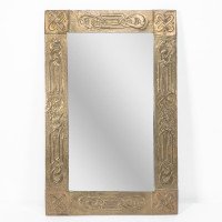 Margaret Gilmour School. Arts & Crafts Oblong Brass Mirror - Thumbnail 1