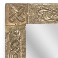 Margaret Gilmour School. An Arts & Crafts Oblong Brass Mirror - Thumbnail 2
