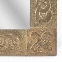 Margaret Gilmour School. An Arts & Crafts Oblong Brass Mirror - Thumbnail 9