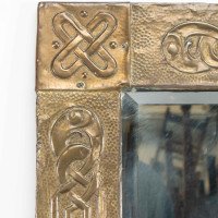 Margaret Gilmour School. An Arts & Crafts Oblong Brass Mirror - Thumbnail 3