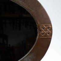 Arts & Crafts Copper Plated Mirror with Hand Formed Celtic Details - Thumbnail 5