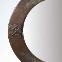 Arts & Crafts Copper Plated Mirror with Hand Formed Celtic Details - Thumbnail 3