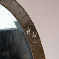 Arts & Crafts, Hand-Hammered Brass Mirror with Celtic Details (c.1900) - Thumbnail 4