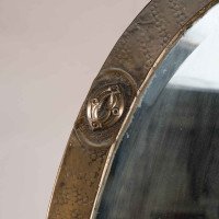 Arts & Crafts, Hand-Hammered Brass Mirror with Celtic Details (c.1900) - Thumbnail 3