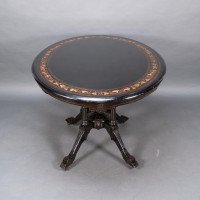Gillows, attributed. An Aesthetic Movement Tilt Top Dining Table with Floral Inlays - Thumbnail 4