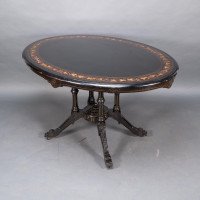 Gillows, attributed. An Aesthetic Movement Tilt Top Dining Table with Floral Inlays - Thumbnail 3