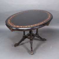 Gillows, attributed. An Aesthetic Movement Tilt Top Dining Table with Floral Inlays - Thumbnail 5