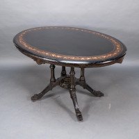 Gillows, attributed. An Aesthetic Movement Tilt Top Dining Table with Floral Inlays - Thumbnail 7