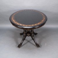 Gillows, attributed. An Aesthetic Movement Tilt Top Dining Table with Floral Inlays - Thumbnail 8