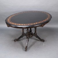 Gillows, attributed. An Aesthetic Movement Tilt Top Dining Table with Floral Inlays - Thumbnail 9