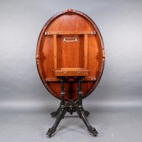 Gillows, attributed. An Aesthetic Movement Tilt Top Dining Table with Floral Inlays - Thumbnail 12